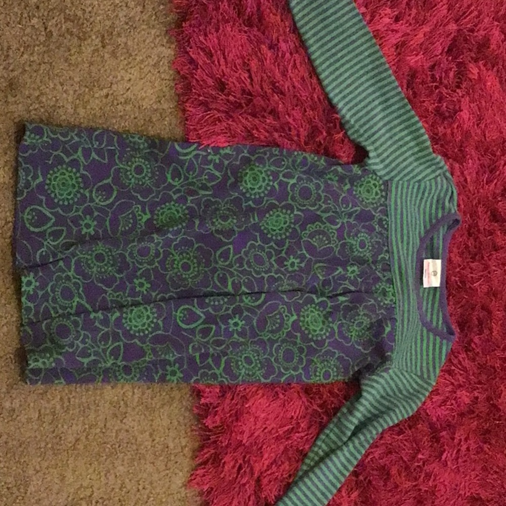Hanna Andersson Green and Purple Kids Casual Dress